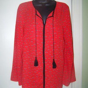 Libby Edelman Red Bees Tassle Top